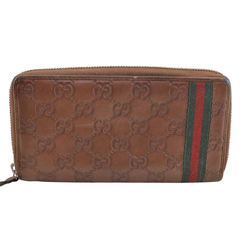 brown gucci long wallet|Gucci wallet brown leather.